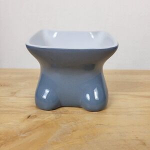 Whisker City Blue Ceramic Elevated Cat Bowl Raised Pet Feeder Dish